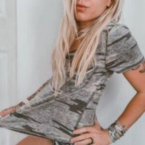 Socialite Camo Burnout Tee